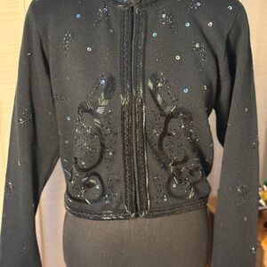 Liz Claiborne Black Embellished sweater.